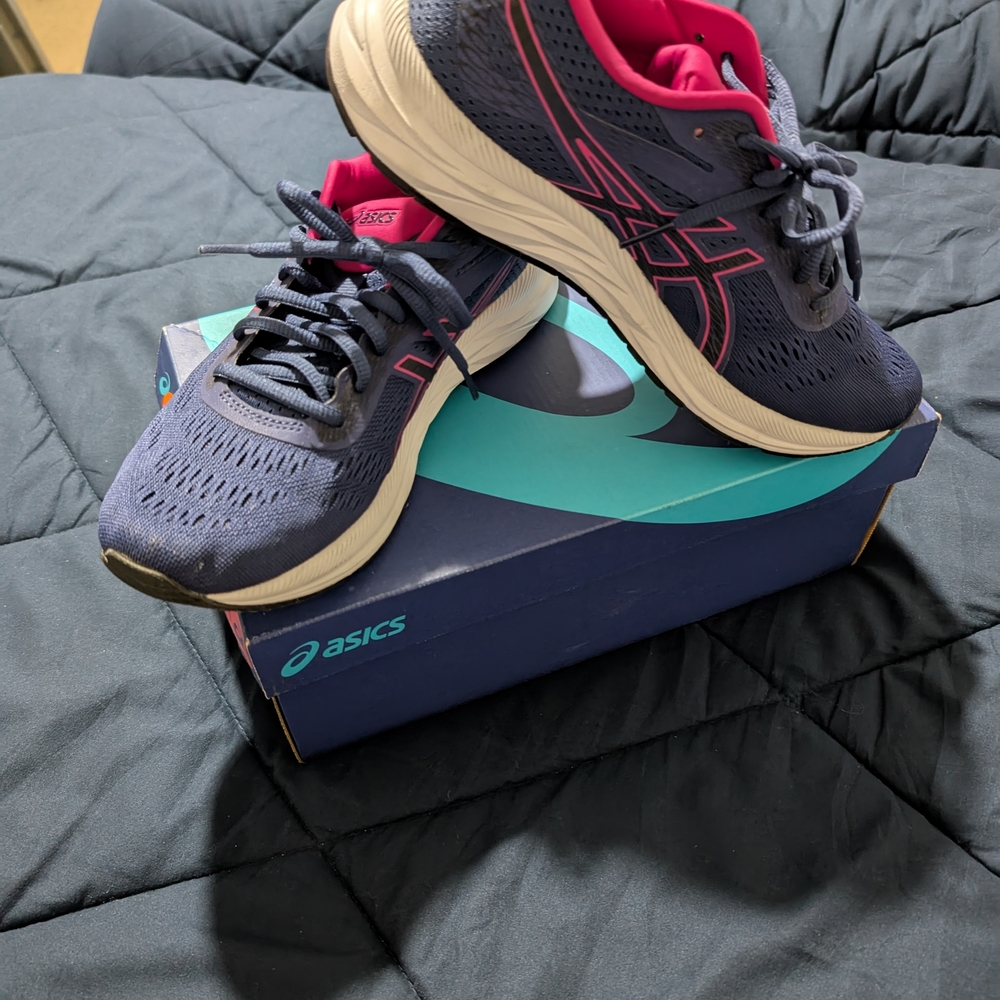 ASICS Women's Navy and Pink Running Shoes